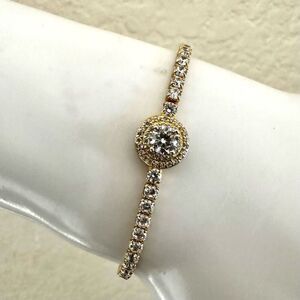 Gold tone rhinestone adjustable bracelet